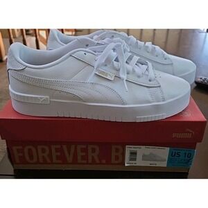 PUMA "Court Sneaker" Women's Retro Walking Tennis Shoe (White/Gold) NEW  Size 10